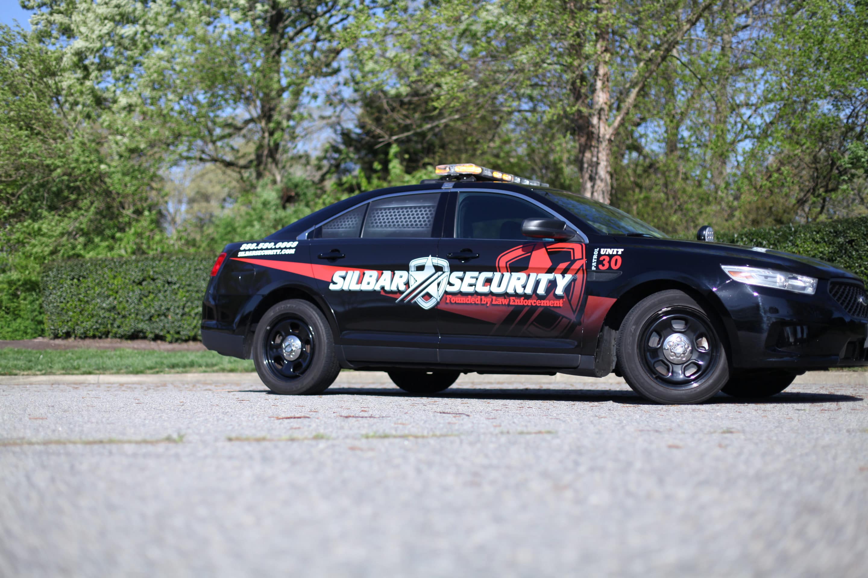 security car parked outside