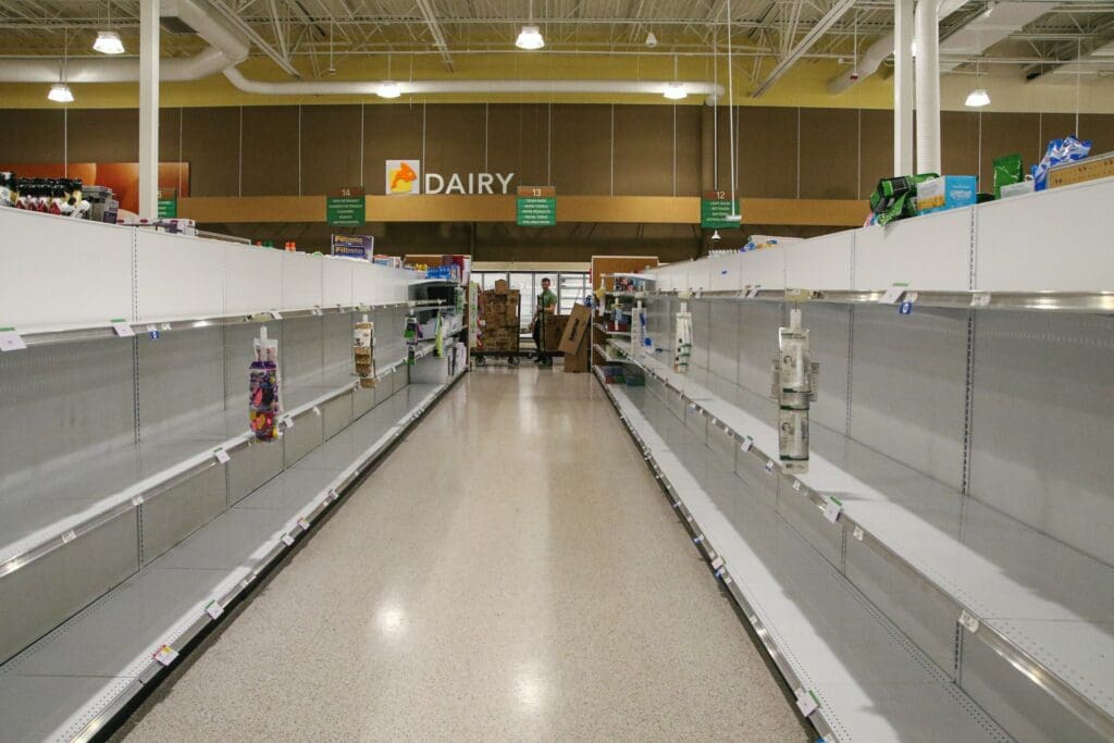 Empty store shelves, security in 2020