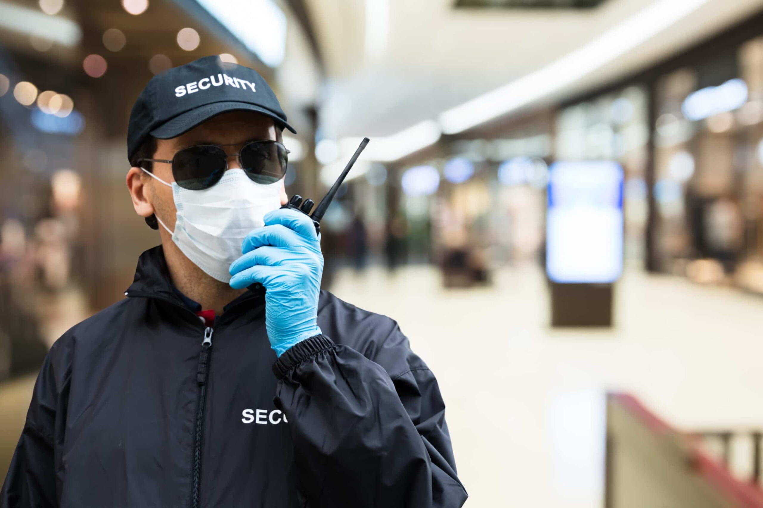 security guard in mask